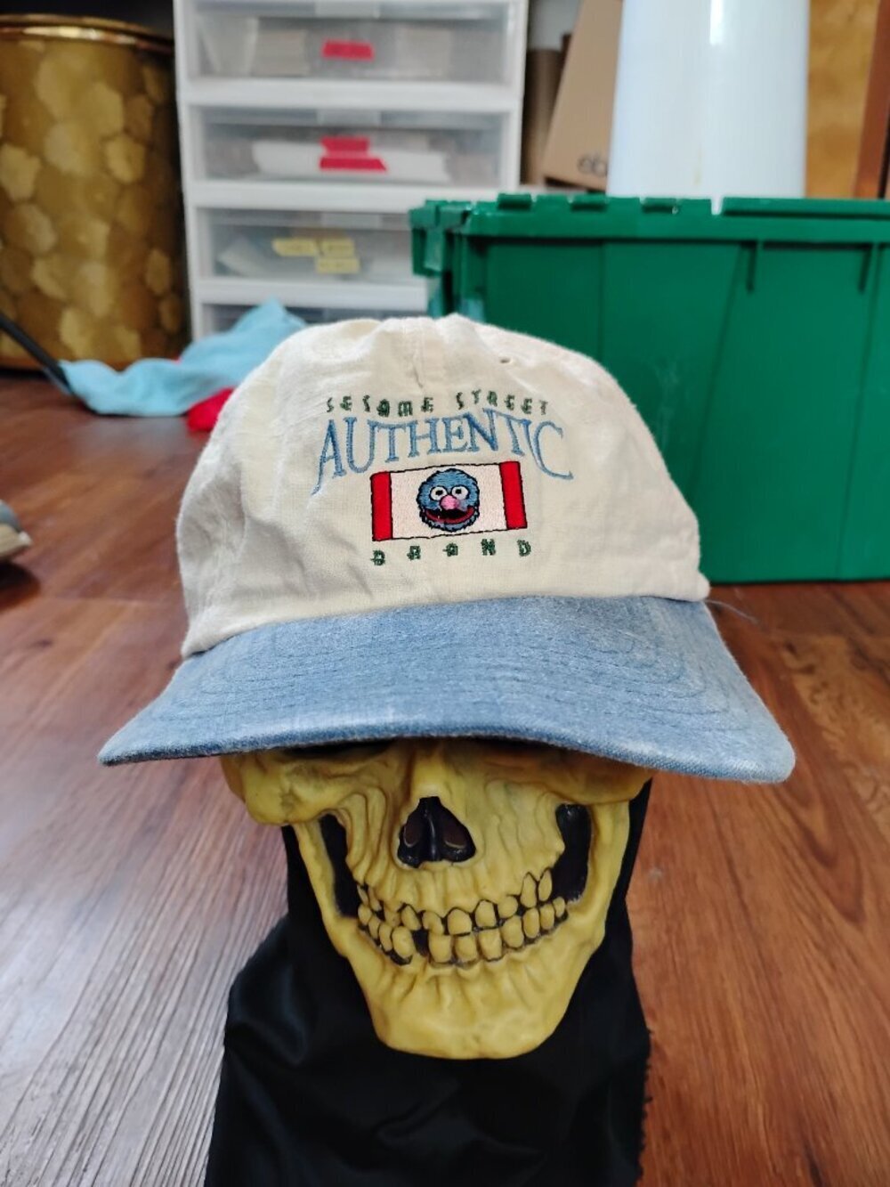 Vintage Sesame Street Grover Two Tone Snap Hat Cap
